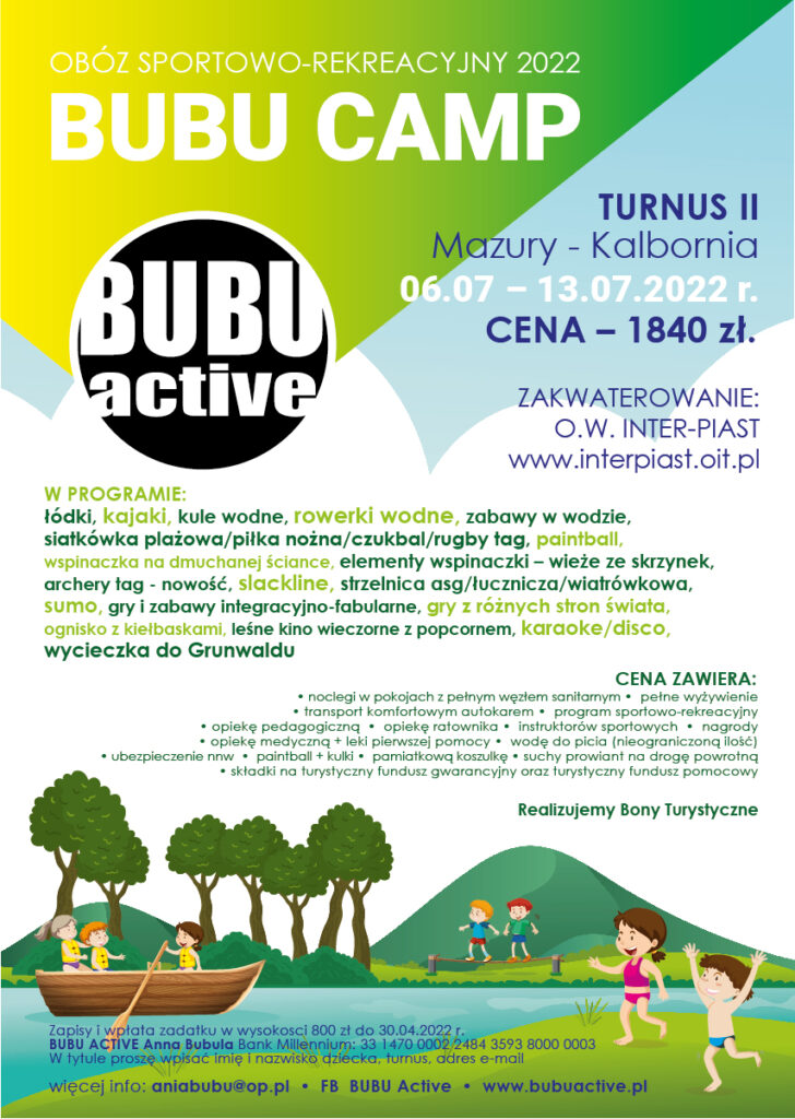 BUBU Camp Mazury turnus II – Kalbornia – dokumenty